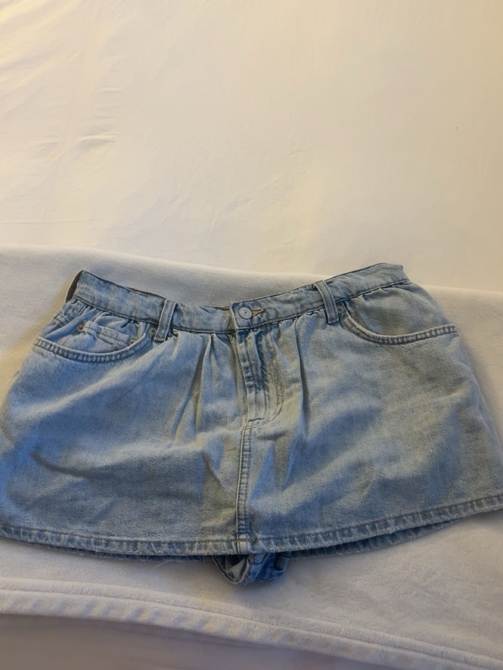 We The Free Light Blue Denim Skort